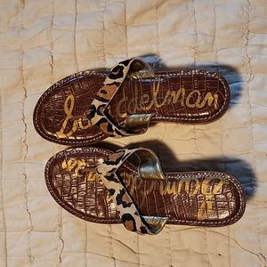 Sam Edelman calf hair leopard platform sandals, size 6.5